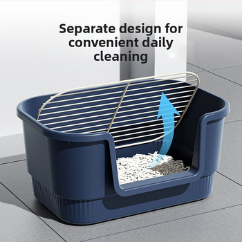 Suņa tualete vannas stilā ar dzelzs režģi, pret šļakatām, viegli tīrāma, viengabala dizains