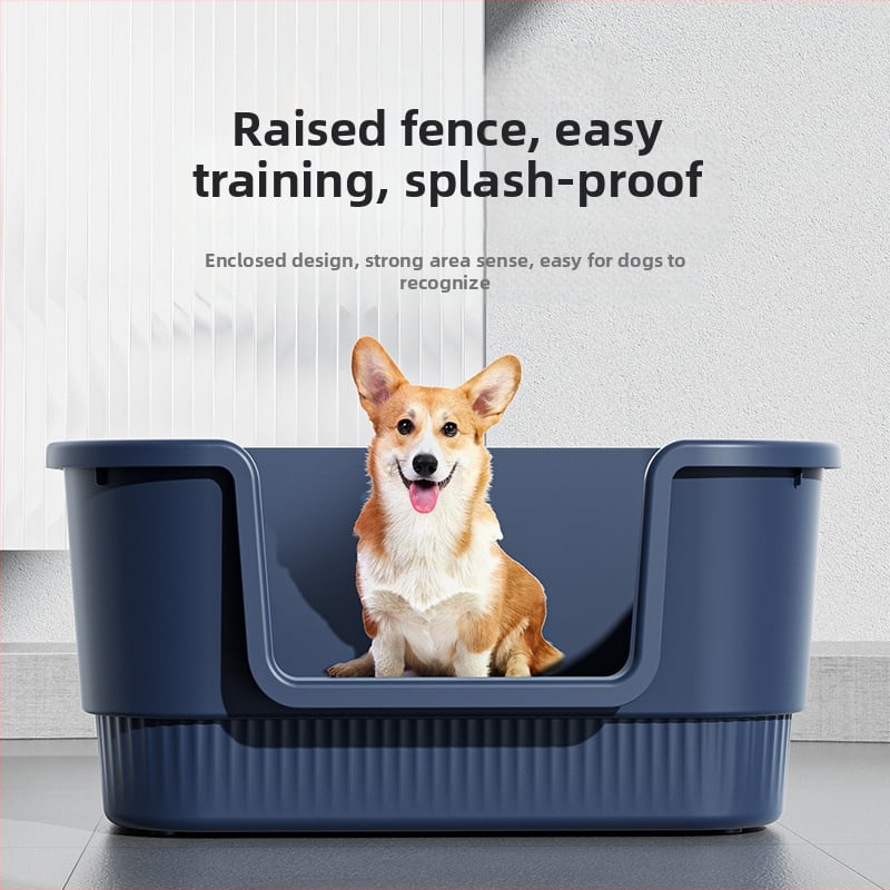 Suņa tualete vannas stilā ar dzelzs režģi, pret šļakatām, viegli tīrāma, viengabala dizains