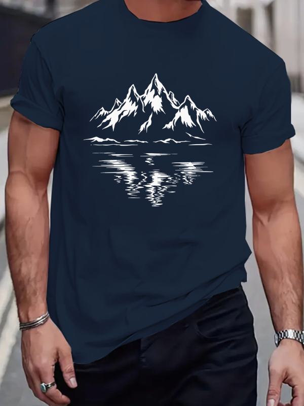 Vīriešu īsām piedurknēm T-krekls ar apļveida kaklu, poliestera maisījums 91-95%, stingra piegriezums, karikatūras druka