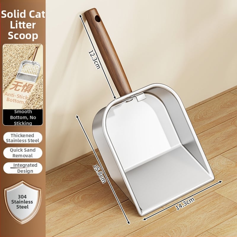 Nehrđajuća čelična lopatica za mačji toalet s nekliznim dnom, fino sito, čvrst dizajn