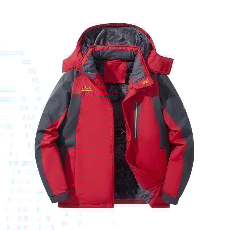 Férfi pamut dzseki kapucnival, fleece béléssel, levehető gallérral, oldalzsebekkel, testhezálló fazon