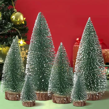 Kaji μίνι τεχνητό πεύκο με ξύλινη βάση, βελόνες πεύκου, χριστουγεννιάτικο διακοσμητικό δέντρο, κωδικός Kj24032