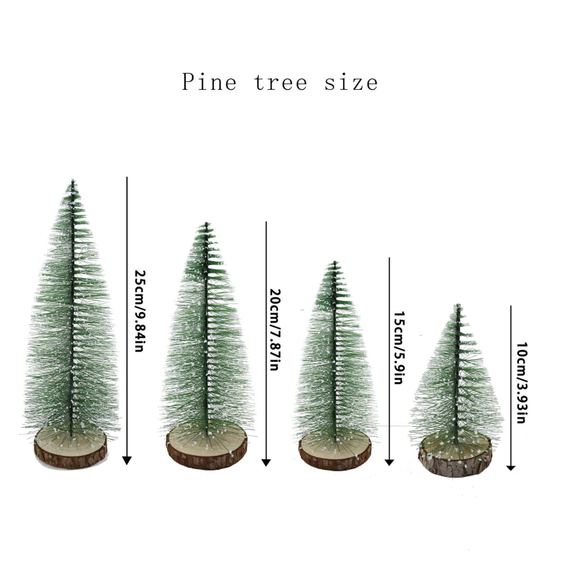 Kaji μίνι τεχνητό πεύκο με ξύλινη βάση, βελόνες πεύκου, χριστουγεννιάτικο διακοσμητικό δέντρο, κωδικός Kj24032