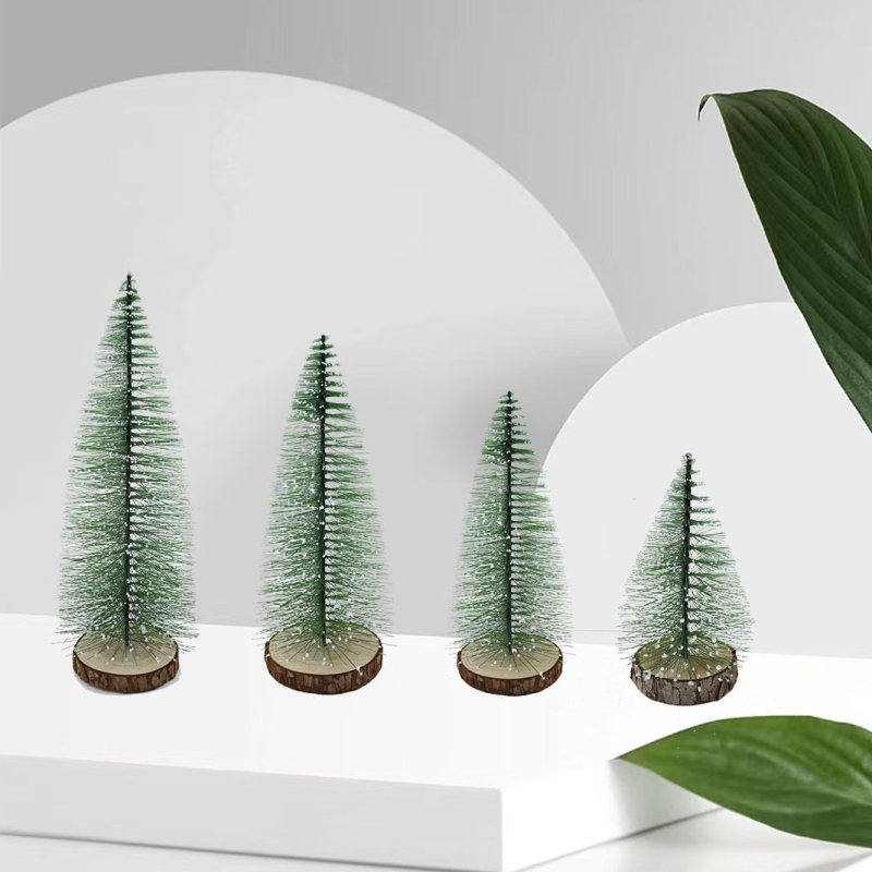 Kaji μίνι τεχνητό πεύκο με ξύλινη βάση, βελόνες πεύκου, χριστουγεννιάτικο διακοσμητικό δέντρο, κωδικός Kj24032