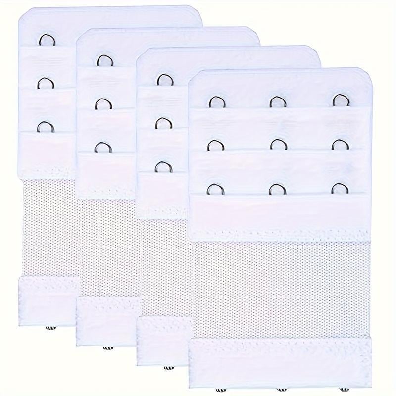 Sieviešu krūštura pagarinātājs – 4 gab., ar 3 āķiem un 3 rindām; materiāls: neaudēts audums; biezums: sabiezināts