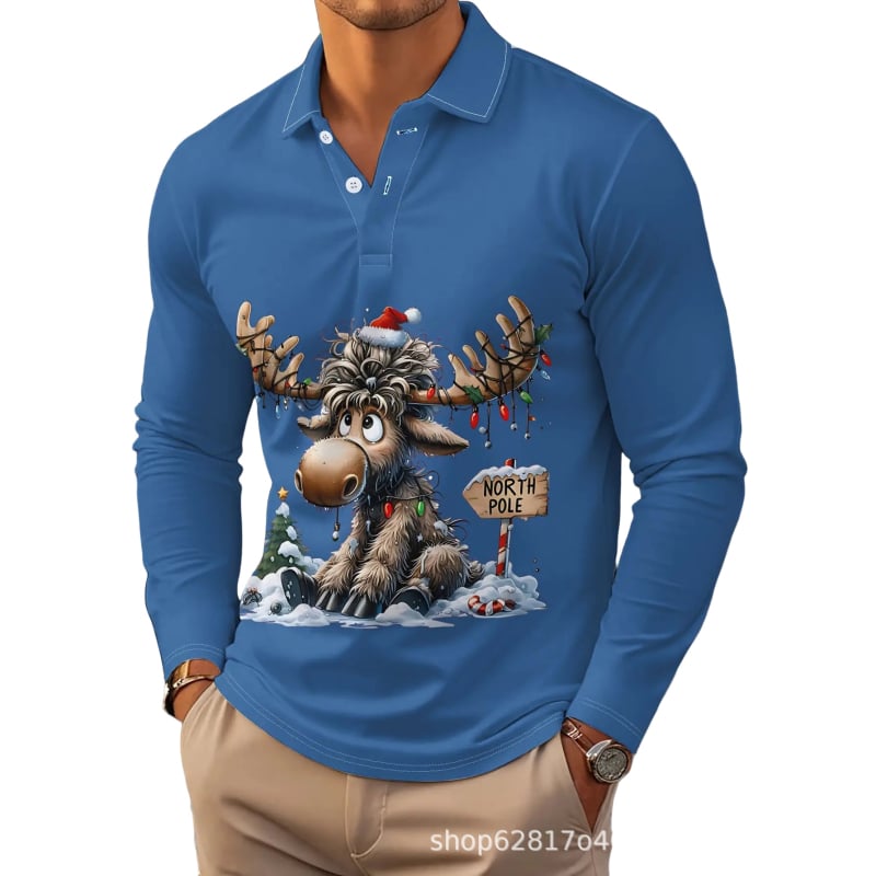 Póló, hosszú ujjú, laza szabású, 3D digitális nyomtatás (nyomtatás/festés, poliészter keverék, tavasz–ősz szezon)