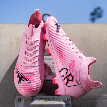 Παιδικά Unisex TF Turf ποδοσφαιρικά παπούτσια, ψηλό επάνω μέρος, δικτυωτό πάνω, κορδόνια μπροστά, λαστιχένια σόλα, κατάλληλα για φυσικό και τεχνητό χλοοτάπητα