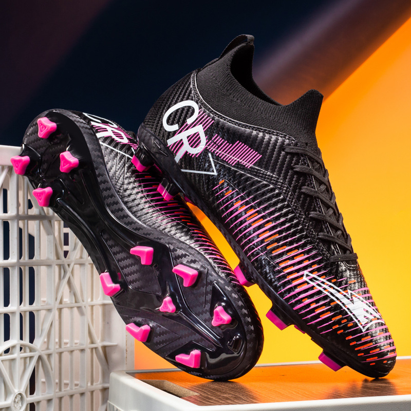 Παιδικά Unisex TF Turf ποδοσφαιρικά παπούτσια, ψηλό επάνω μέρος, δικτυωτό πάνω, κορδόνια μπροστά, λαστιχένια σόλα, κατάλληλα για φυσικό και τεχνητό χλοοτάπητα