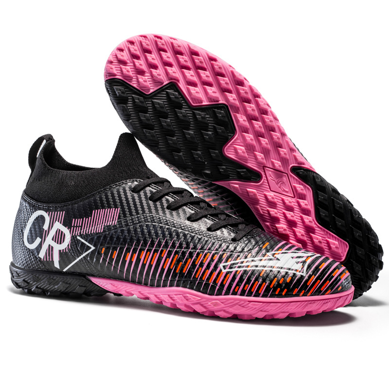 Παιδικά Unisex TF Turf ποδοσφαιρικά παπούτσια, ψηλό επάνω μέρος, δικτυωτό πάνω, κορδόνια μπροστά, λαστιχένια σόλα, κατάλληλα για φυσικό και τεχνητό χλοοτάπητα