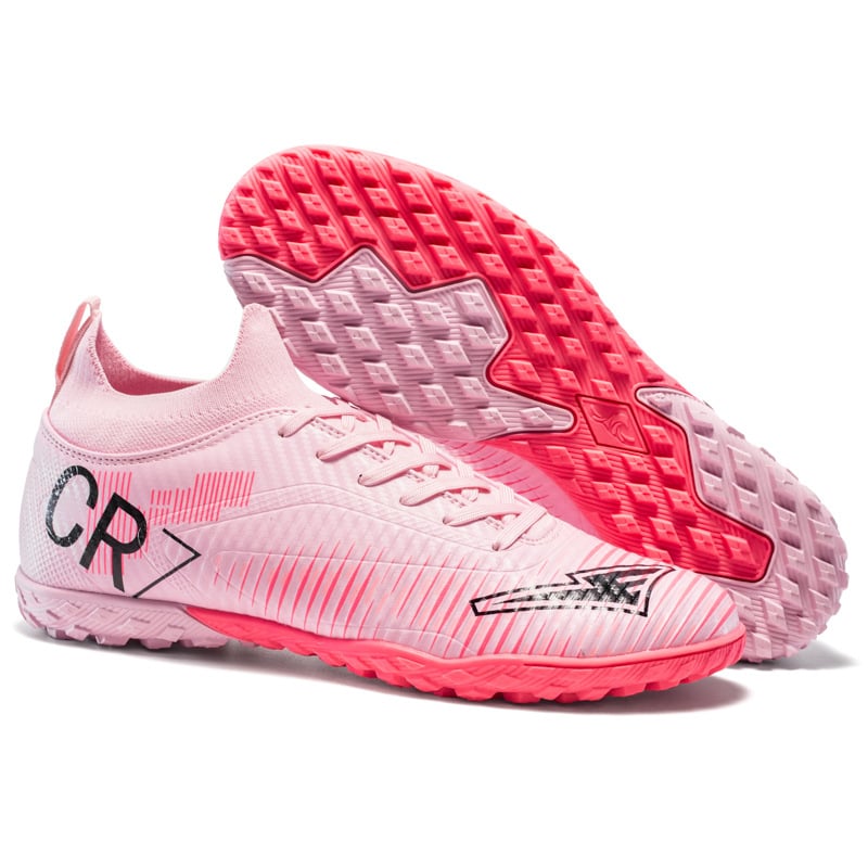 Παιδικά Unisex TF Turf ποδοσφαιρικά παπούτσια, ψηλό επάνω μέρος, δικτυωτό πάνω, κορδόνια μπροστά, λαστιχένια σόλα, κατάλληλα για φυσικό και τεχνητό χλοοτάπητα