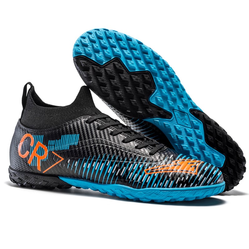 Παιδικά Unisex TF Turf ποδοσφαιρικά παπούτσια, ψηλό επάνω μέρος, δικτυωτό πάνω, κορδόνια μπροστά, λαστιχένια σόλα, κατάλληλα για φυσικό και τεχνητό χλοοτάπητα