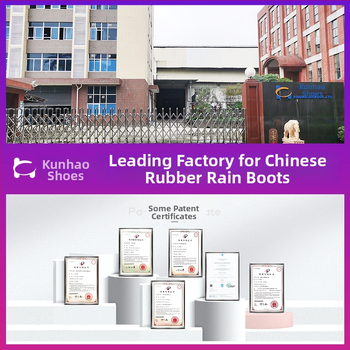 Kišne čizme s gornjim dijelom od Crosyile smole, gumom, unutarnja podstava od ovčjeg baršuna, visina pete 3-5 cm