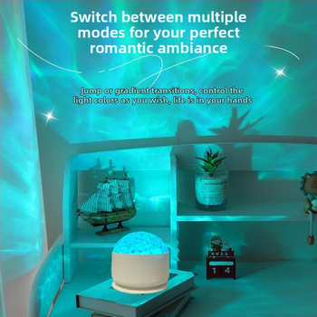 Žvaigždėtos nakties projekcinė lemputė su dinaminėmis šiaurės pašvaisėmis – vandens rašto atmosferinė lemputė poroms, sieninis montavimas, AC maitinimas