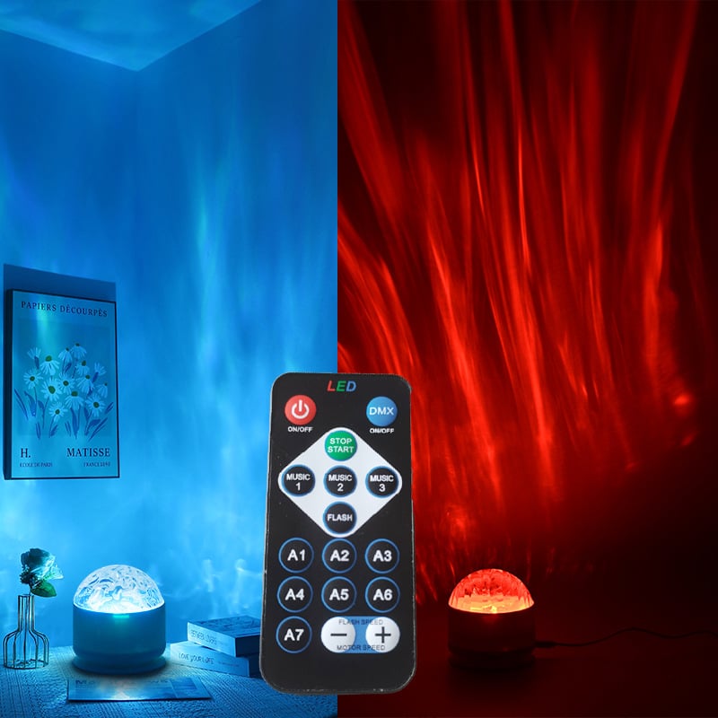 Žvaigždėtos nakties projekcinė lemputė su dinaminėmis šiaurės pašvaisėmis – vandens rašto atmosferinė lemputė poroms, sieninis montavimas, AC maitinimas