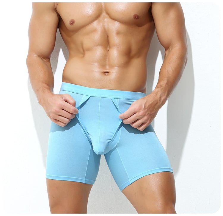 Muške prozračne bokserice, viskozni materijal, pleteni, srednja visina struka, jednobojne