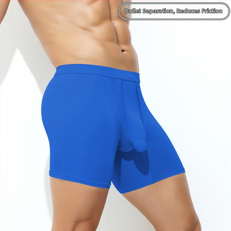 Мъжки дишащи боксерки, вискозна плетена материя, средна талия, едноцветни