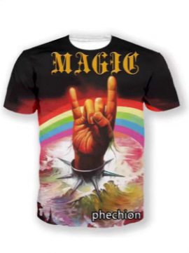 Vīriešu T-krekls ar 3D apdruku rokgrupas motīvā, apaļš kakla izgriezums, īsās piedurknes, viegls elpojošs poliesters