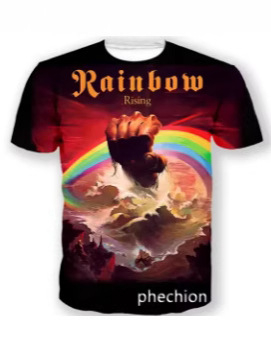 Vīriešu T-krekls ar 3D apdruku rokgrupas motīvā, apaļš kakla izgriezums, īsās piedurknes, viegls elpojošs poliesters