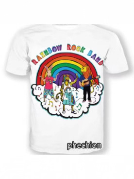 Vīriešu T-krekls ar 3D apdruku rokgrupas motīvā, apaļš kakla izgriezums, īsās piedurknes, viegls elpojošs poliesters