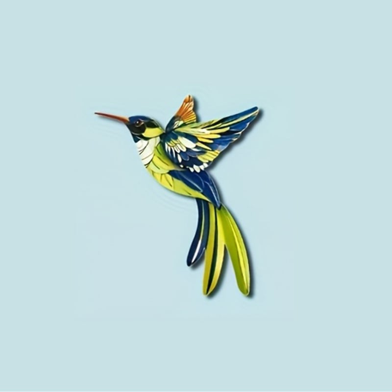 Artă din Fier 3D cu Colibri – Set de patru piese pentru Casă și Grădină în Aer Liber, Stil Modern Minimalist, Cod B71