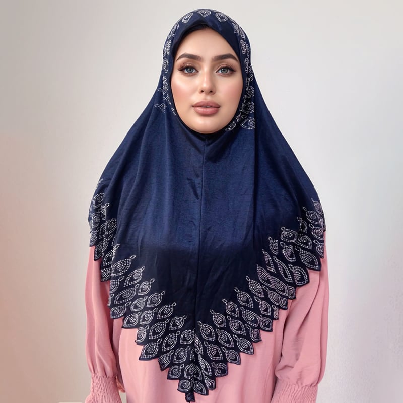 Șal triunghiular tricotat, elastic, poliester, căldură și protecție solară, patru sezoane, design original (MSL428)