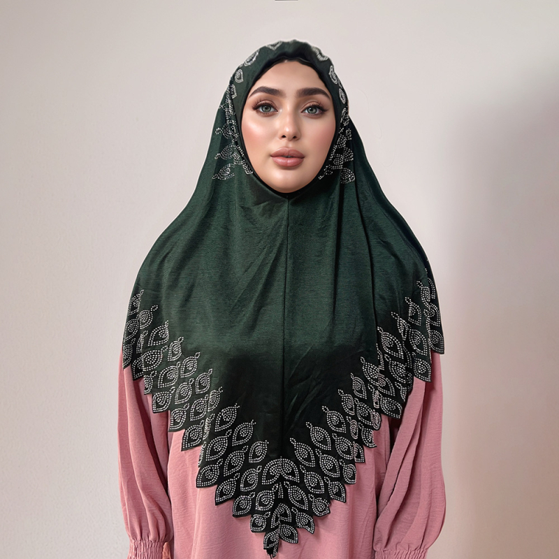 Șal triunghiular tricotat, elastic, poliester, căldură și protecție solară, patru sezoane, design original (MSL428)