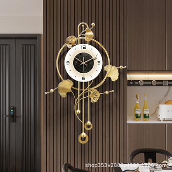 Μοντέρνο μονόπλευρο ρολόι τοίχου για σαλόνι, μηχανισμός Quartz, τροφοδοτούμενο με μπαταρία, μεταλλικό περίβλημα (55278)