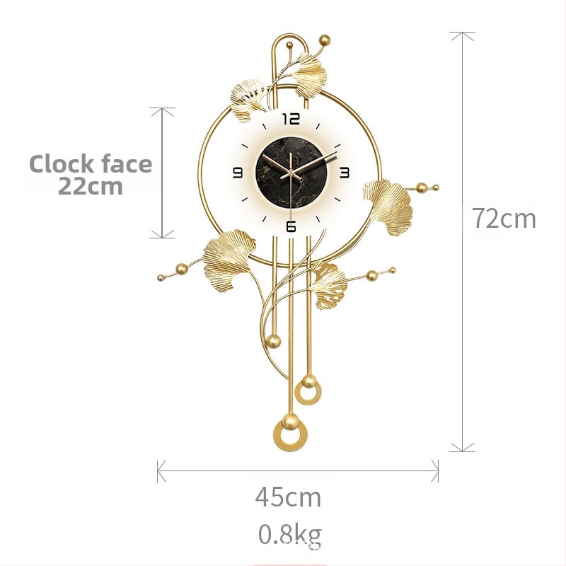 Μοντέρνο μονόπλευρο ρολόι τοίχου για σαλόνι, μηχανισμός Quartz, τροφοδοτούμενο με μπαταρία, μεταλλικό περίβλημα (55278)