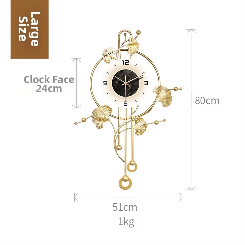 Μοντέρνο μονόπλευρο ρολόι τοίχου για σαλόνι, μηχανισμός Quartz, τροφοδοτούμενο με μπαταρία, μεταλλικό περίβλημα (55278)