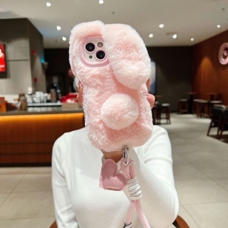 Tālruņa vāciņš ar animētu truša tēlu iPhone 13 Pro Max / 13 Pro / 14 Pro Max – mīksts gumijas materiāls, rokdarbs, pilns pārklājums, kritienu aizsardzība