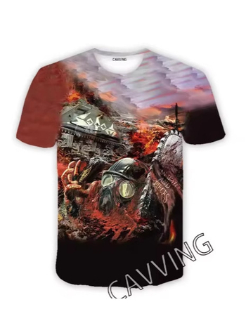 T-krekls ar 3D Sodom zīmējumu, Harajuku stil, hip-hop, īsās piedurknes, apļveidīgs kakla izgriezums, gaisīgs poliestera audums Bird's-eye