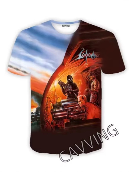 T-krekls ar 3D Sodom zīmējumu, Harajuku stil, hip-hop, īsās piedurknes, apļveidīgs kakla izgriezums, gaisīgs poliestera audums Bird's-eye