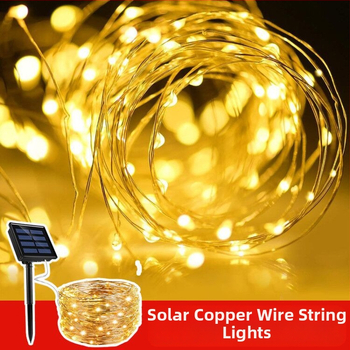 Saules LED virtene ar vara vadu ārējai lietošanai, IP66 ūdensizturīgs, automātiska ieslēgšana krēslā, vairāk nekā 36 stundas darbība, spriegums ≤36V