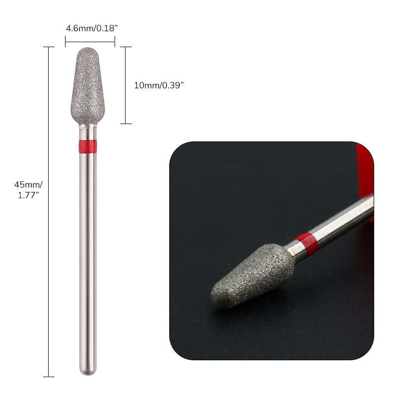 Glava za njegu noktiju s zamjenjivim vrhom – nehrđajući čelik/Emery, za površinu nokta i uklanjanje kožice, 5,5 g