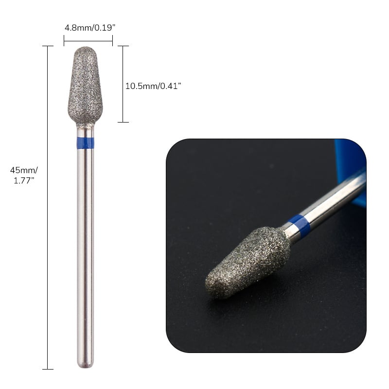 Glava za njegu noktiju s zamjenjivim vrhom – nehrđajući čelik/Emery, za površinu nokta i uklanjanje kožice, 5,5 g