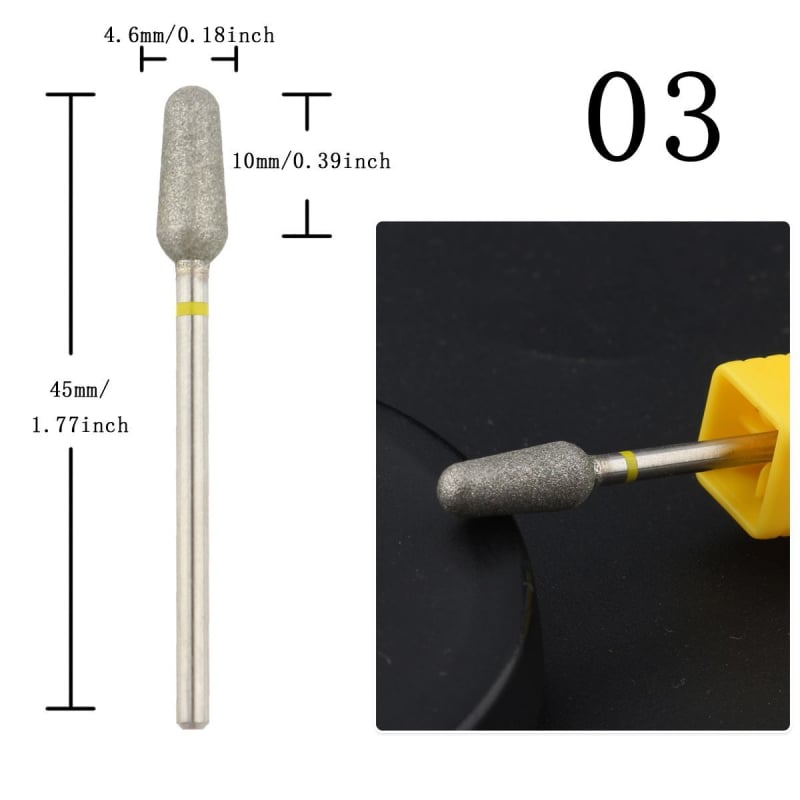 Glava za njegu noktiju s zamjenjivim vrhom – nehrđajući čelik/Emery, za površinu nokta i uklanjanje kožice, 5,5 g