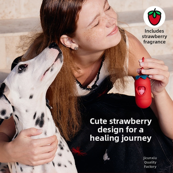 Set de pungi pentru adunarea materiilor fecale, design capsulă de căpșună, îngroșat, portabil, pentru drumeții în aer liber și plimbări cu câinii