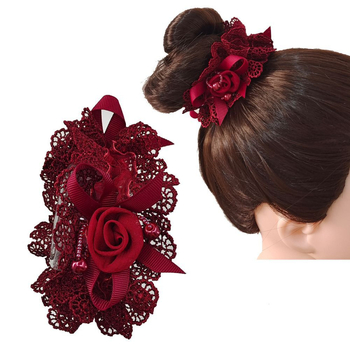 Elastična gumica za kosu s kristalnim akcentom – ručna izrada, kristalni materijal, japansko-korejski debeli stil, bez umetaka, šifra 234