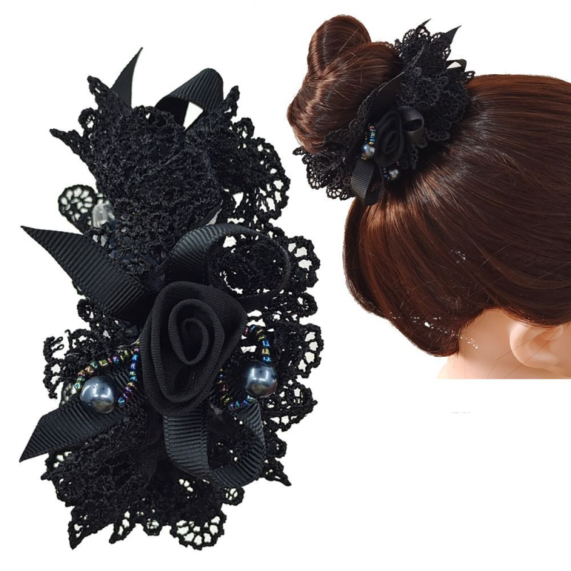 Elastična gumica za kosu s kristalnim akcentom – ručna izrada, kristalni materijal, japansko-korejski debeli stil, bez umetaka, šifra 234