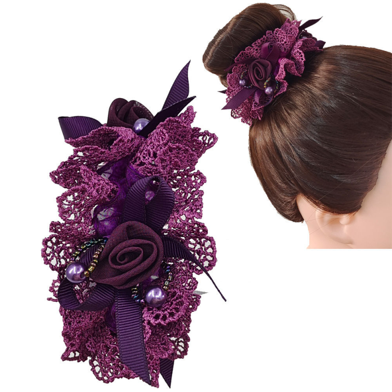 Elastična gumica za kosu s kristalnim akcentom – ručna izrada, kristalni materijal, japansko-korejski debeli stil, bez umetaka, šifra 234