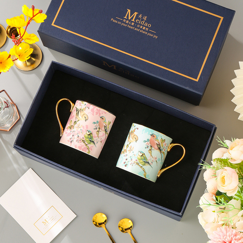 Set šalice od kostnog porculana – moderni minimalistički stil, poklon za rođendane i useljenje, idealno za parove