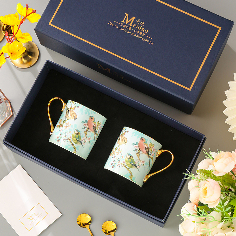 Set šalice od kostnog porculana – moderni minimalistički stil, poklon za rođendane i useljenje, idealno za parove