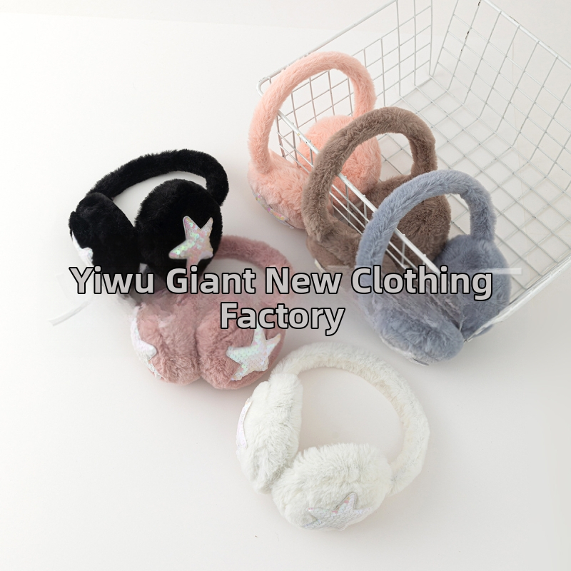 Ötágú csillagos plüss fülvédő, téli meleg, szélálló, összecsukható, poliészter