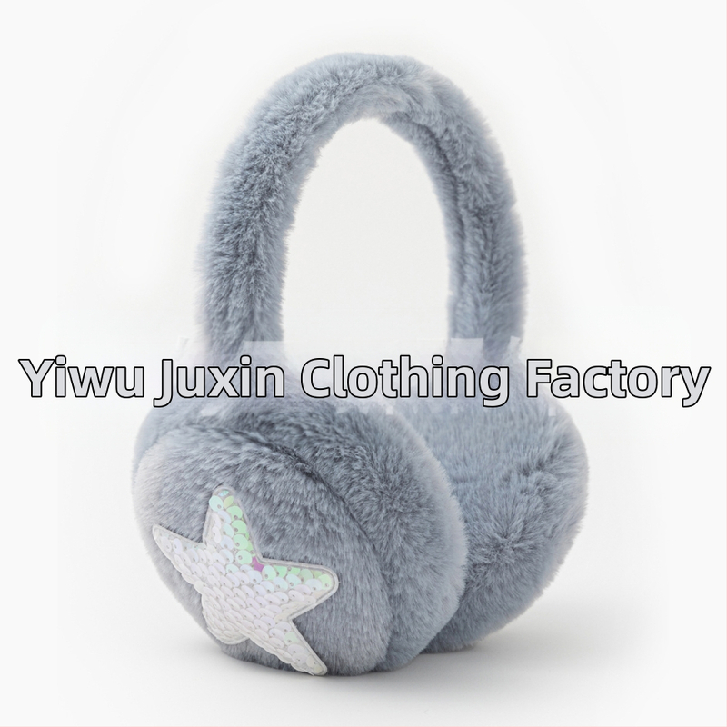 Ötágú csillagos plüss fülvédő, téli meleg, szélálló, összecsukható, poliészter