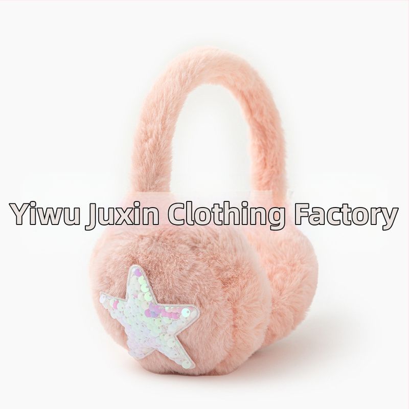 Ötágú csillagos plüss fülvédő, téli meleg, szélálló, összecsukható, poliészter