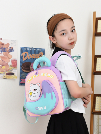 Детска раница за детска градина, изключително лека и дишаща, нейлон, извита презрамка, унисекс, подплата полиестер