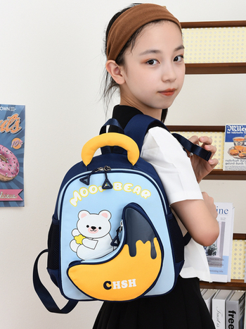 Детска раница за детска градина, изключително лека и дишаща, нейлон, извита презрамка, унисекс, подплата полиестер