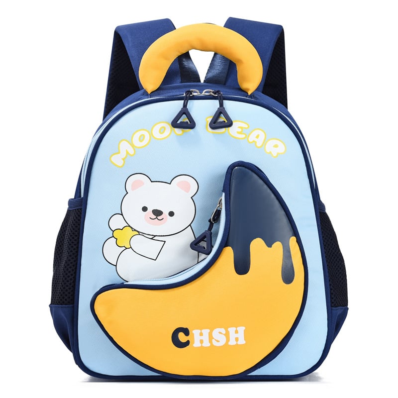 Детска раница за детска градина, изключително лека и дишаща, нейлон, извита презрамка, унисекс, подплата полиестер