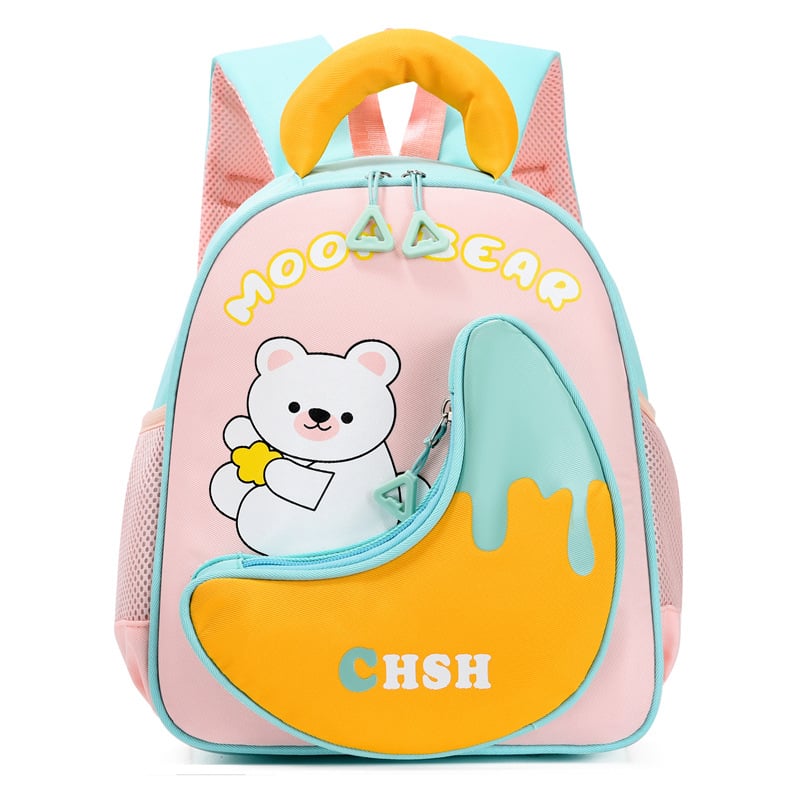 Детска раница за детска градина, изключително лека и дишаща, нейлон, извита презрамка, унисекс, подплата полиестер