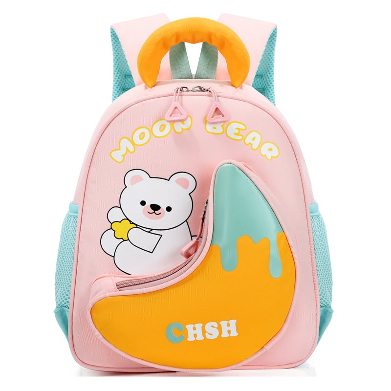 Детска раница за детска градина, изключително лека и дишаща, нейлон, извита презрамка, унисекс, подплата полиестер